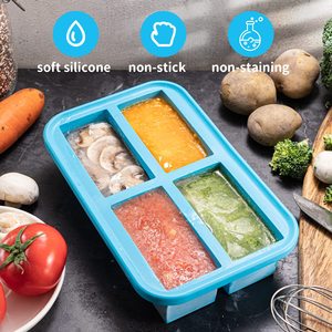 2024 1 taza de grado alimenticio sin BPA de silicona para congelar salsas sopas guisos caldos comidas sobras cubitos de hielo bandeja de molde con tapa - Product Image 5
