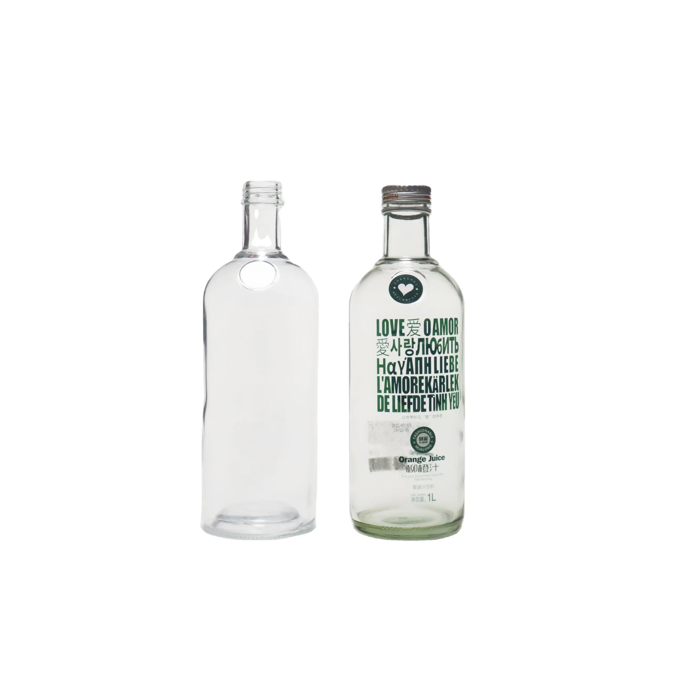 Étiquettes auto-adhésives personnalisées en usine Bouteille de rhum Whisky Vodka sérigraphiée Bouteille d'eau en verre