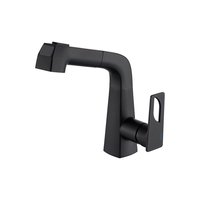 Robinet de lavabo extractible numérique en laiton, personnalisable multicolore, avec affichage numérique, eau chaude et froide, pour salle de bain et hôtel