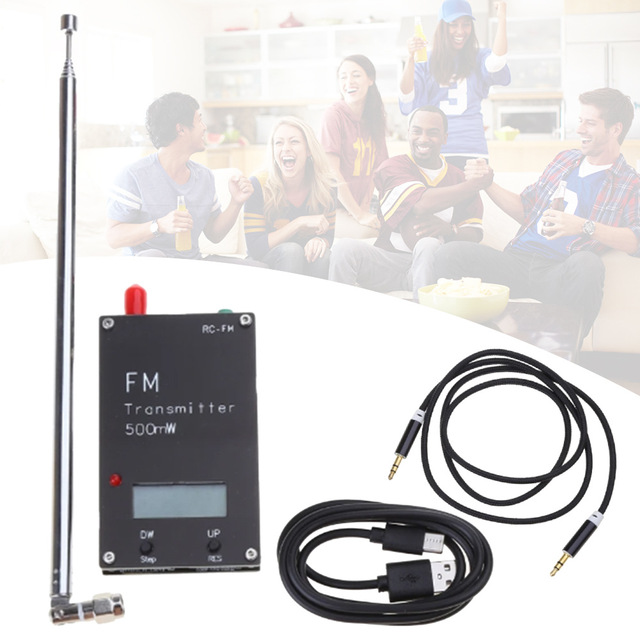 2000m Digital Display FM Transmitter 0.5W to 500mW Stereo 76-108M Range Direct Shot USB Connector Digital Display