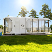 Capsule spatiale Bateau-maison flottant Nouvelle maison mobile Maison flottante préfabriquée en acier pour l'extérieur Petite maison Bateau de luxe