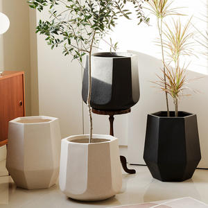 Maceta Hexagonal de Cemento de Magnesio, Estilo Bohemio, Vietnam, para Interiores, Balcón, Sala de Estar, Maceta para Plantas Verdes, Autoirrigable - Product Image 1