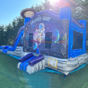 Structure gonflable pour enfants de qualité commerciale, combo galaxie gonflable avec toboggan aquatique - Product Image 4