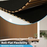 Panneau mural acoustique en bois MF, design enroulable, 95,3x23,8 pouces, insonorisant, pour salon, colonnes, couloir, courbes