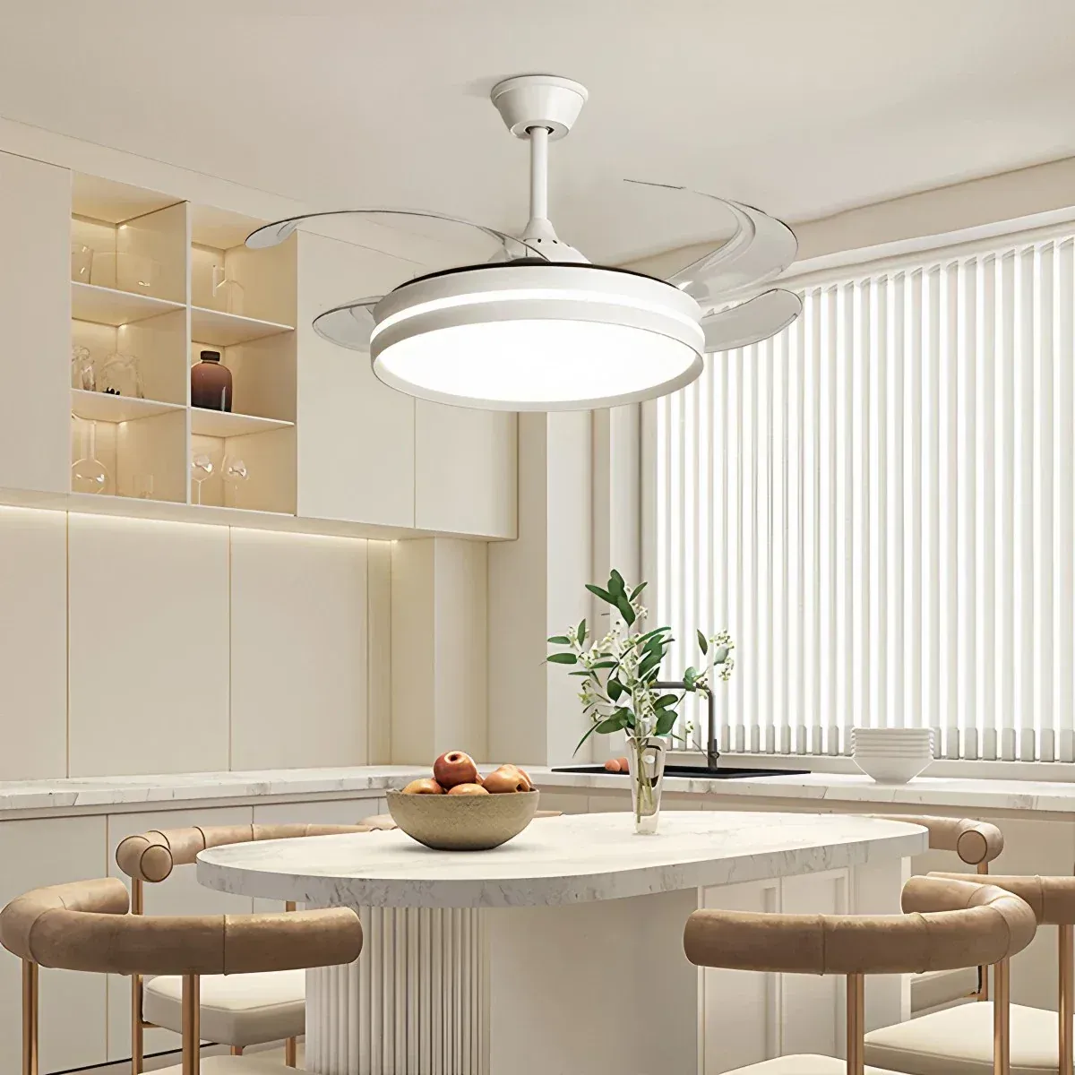 ODM OEM Modern LED Home Ceiling Light Ceiling Fan with Remote Silent Dimmable Fan Lamp for Living Room Bedroom Commercial