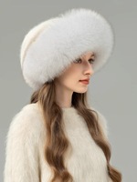 Premium femmes hiver seau chapeau décontracté chaud pêcheur casquette respirant imperméable laine mélange véritable fourrure de renard personnalisable pour