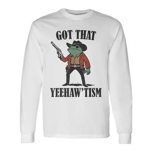T-shirt a maniche lunghe Country Cowboy Frog con design western dallo stile Yeehaw'tism - Product Image 1