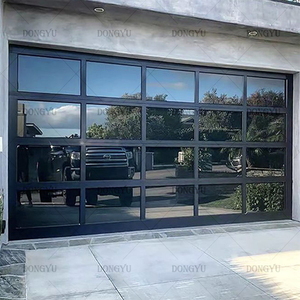Porte de <span class=keywords><strong>garage</strong></span> sectionnelle automatique à commande électrique à télécommande, en alliage d'aluminium givré transparent personnalisé, type mode, à vue complète - Product Image 4