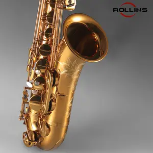 Instrumentos musicales de alta calidad, saxofón Tenor con llave Bb, laca dorada, RST-9902