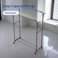 Nouveau porte-manteau vertical double-pôle en plastique, simplicité moderne, pour balcon intérieur, vêtements et chapeaux