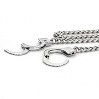 Menottes en métal 89g, accessoires sexuels SM, accessoires de bondage, menottes de doigt en chaîne métallique pour femmes, portables pour adultes