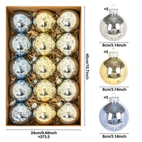 Boules de Noël suspendues Boling, forme circulaire, en plastique, modernes, électro-plaquées, pleine couleur, fabriquées à la machine, directement de l'usine