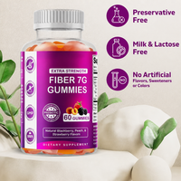 Gummies aux fibres, saveur naturelle fruitée, moelleuses et réconfortantes, sans arôme artificiel, à base de vrais fruits