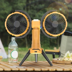 Ventilateur de voiture F7300, nouveau modèle 2024, double tête, ventilateurs d'extérieur, petit ventilateur de bureau sur pied pour le camping avec lumières LED - Product Image 1
