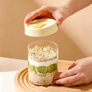 Venta al por Mayor de Frascos de Vidrio Vacíos de 400 ml para Avena Nocturna, Frascos de Almacenamiento de Alimentos de Borosilicato de Alta Calidad con Tapa Hermética para la Escuela o la Oficina - Product Image 2