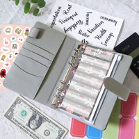Carnet de budget en cuir PU Macaron A6, nouveau carnet à feuilles mobiles, idéal pour les cadeaux et la gestion des finances – Vente en gros
