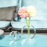 Vase à fleurs hydroponique minimaliste en cristal pour fabricants, petit vase en acrylique, support de présentation décoratif chic et frais