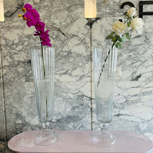 Fournitures de décoration de fête de mariage Offre Spéciale <span class=keywords><strong>80</strong></span> <span class=keywords><strong>Cm</strong></span> de haut Arrangement de fleurs trompette réversible <span class=keywords><strong>Vase</strong></span> en verre transparent - Product Image 5