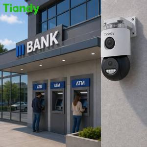 Caméra WiFi Tiandy double 4MP CMOS avec audio bidirectionnel, détection de mouvement, vision nocturne couleur et lumière stroboscopique cloud pour la maison - Product Image 2
