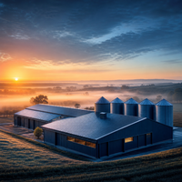 Bâtiment avicole en acier multi-niveaux ultra-efficace, poulailler préfabriqué moderne, bâtiment polyvalent pour élevage de poulets automatique