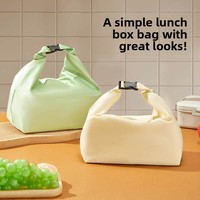 Sac à lunch isotherme en polyester à clipser, doublure en aluminium, fermeture à boucle entièrement scellée, portable pour les employés de bureau et les étudiants