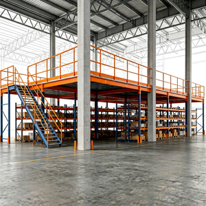 Steel Mezzanine Floor System with Stair and Guardrail for Industrial Warehouse Storage - Product Image 1