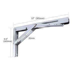 Nuove staffe ripiano pieghevoli da 12 pollici pesanti in acciaio inossidabile pieghevole a specchio alto smalto banco tavolo risparmio spazio fai da te - Product Image 5