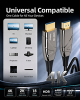 Câble Fibre Optique HDMI 2.0 AOC 4K 60Hz 18Gbps Longue Portée Anti-Interférence Tressé