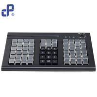 Clavier TPV entièrement programmable KB66AMS/U à 66 touches avec lecteur de carte MSR 3 pistes, interface USB/PS2 compatible Windows/Android/Linux