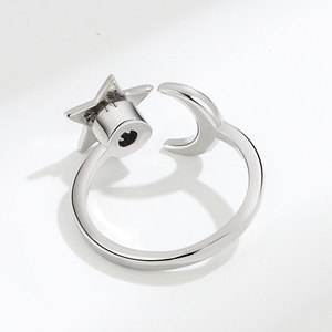 Anillo giratorio XINGX de moda transfronteriza para mujer, ajustable para el dedo anular, con diseño luminoso de estrella y luna. - Product Image 4