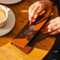 Porte-chèques de luxe en cuir PU pour restaurants, avec pochette à monnaie, pochette de serveuse, présentoir de factures, carnet de service