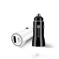Chargeur de voiture double port 38W (charge rapide double canal PD+QC3.0) Chargeur de téléphone de voiture 38W