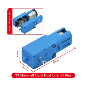 메탈 기어 로봇 지능형 차량 기어드 모터 TT 모터 단일 축 트윈 축 1:90 블루 - Product Image 4