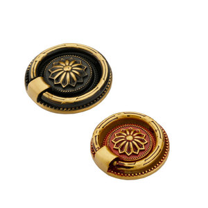 Lcedis Chinese Style Brass <b>Drawer</b> Handles Round Antique Bronze Furniture Hardware Accessories - Product Image 5