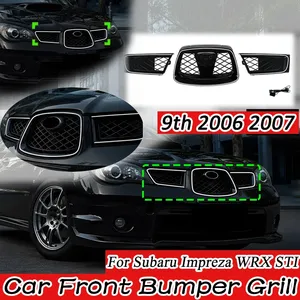 Rejilla Delantera para Parachoques de Impreza WRX STI 9ª Generación 2006 2007, Rejillas de Carreras Tipo Panal con Cubierta Decorativa con Luz, Accesorios - Product Image 1