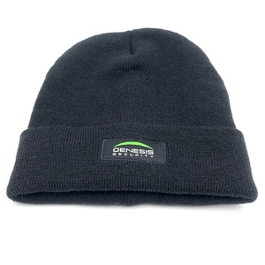 Sombrero de punto negro con logotipo bordado personalizado más vendido Gorro de invierno - Product Image 1
