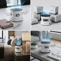 Cendrier purificateur d'air sans fumée carré en plastique avec logo personnalisé OEM, filtre HEPA et ions négatifs, extracteur de fumée portable, direct usine, pour bureau