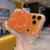 Coque de protection anti-chute en acrylique magnétique de luxe avec charge sans fil pour iPhone 18Pro Max 16Pro 14Pro Max