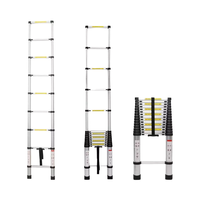 Échelle télescopique ultra-légère en alliage d'aluminium, capacité de charge de 150 kg, 9 marches, portable pour appartement, supermarché, salle de sport, atelier
