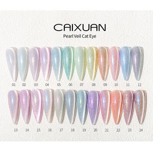 Caixuan-esmalte de uñas con lámpara UV Led, esmalte de Gel de ojo de gato, velo de perlas en 24 colores, 1kg, 2021 - Product Image 6