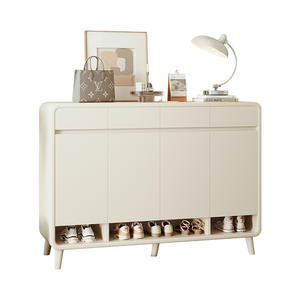 Gabinete de almacenamiento de entrada elegante sin instalación 2025, superventas, muebles para el hogar de gama alta, zapato de madera de pared integrado para el hogar - Product Image 1