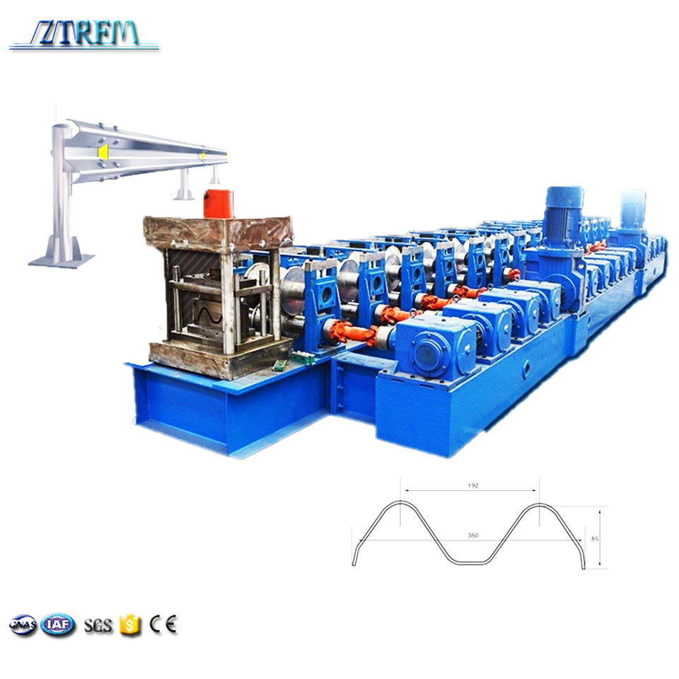 ZTRFM Full Automatic Traffic Barrier Steel W Beam High Speed Highway Guardrail Roll Forming Machine