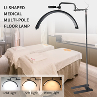 Lampu Lantai LED Aluminium yang Dapat Diredupkan, Penyangga Ponsel, Remote Control, Lampu Bulu Mata, Ekstensi Bulu Mata, Rotasi, Salon, Spa, Ahli Kecantikan, Tato