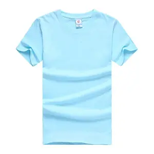Toptan yuvarlak boyun 180g düz t-shirt özel % 100% pamuklu tişört kısa kollu saf POLO gömlekler camisetas de algodon