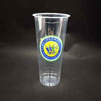 Gobelets jetables en PP avec couvercle, 90-12 oz, 16 oz, 24 oz, logo personnalisé, pour boissons froides