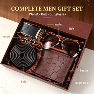 Set Regalo Personalizzato per <span class=keywords><strong>Uomo</strong></span> <span class=keywords><strong>con</strong></span> <span class=keywords><strong>Cintura</strong></span> e <span class=keywords><strong>Portafoglio</strong></span> Automatici, Basso MOQ, Ideale per Anniversari e Omaggi Aziendali - Product Image 4