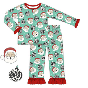 Boyis vente personnalisé noël père noël imprimé pyjamas barboteuse pour bébé garçons - Product Image 4
