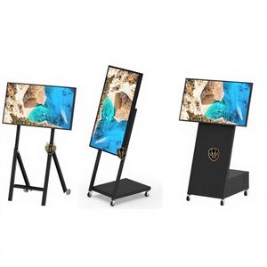 Carrito de TV Móvil de Acero con Ruedas, Altura Ajustable y Ruedas Giratorias de 4 Direcciones, Tamaño Máximo de 27 Pulgadas - Product Image 1