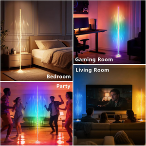 Modern <b>Smart</b> Crystal Floor Lamp LED Dimmable Standing Lamp with <b>Remote</b> <b>Control</b> for Living Room Bedroom Home Decor - Product Image 5
