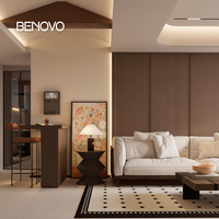 Buffet en bois contemporain et minimaliste avec robinet d'évier et charnière pour salon, cuisine, chambre, hôtel, entrée et rangement